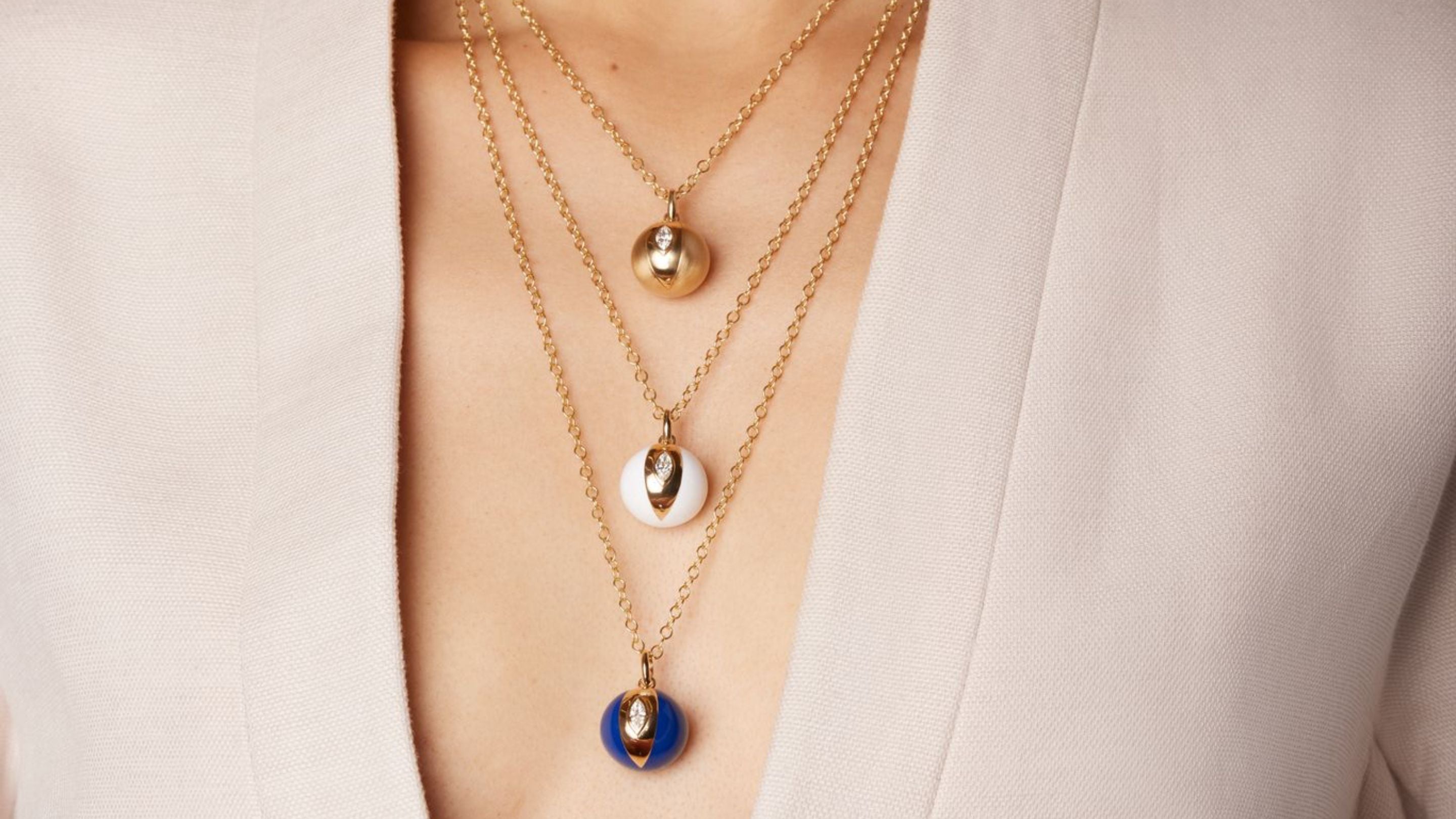 Terra Nova Blue Enamel and Diamond Necklace | Almasika