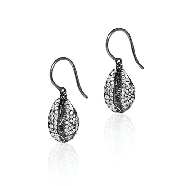 Sold at Auction: David Yurman - New - Earrings Black Diamond Pave Flute